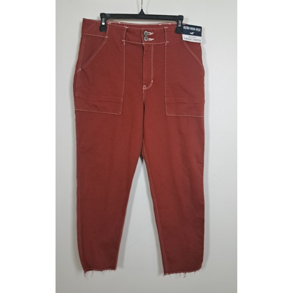 Hollister Pants Size 15R Brick Orange Ultra High Rise Vintage Stretch